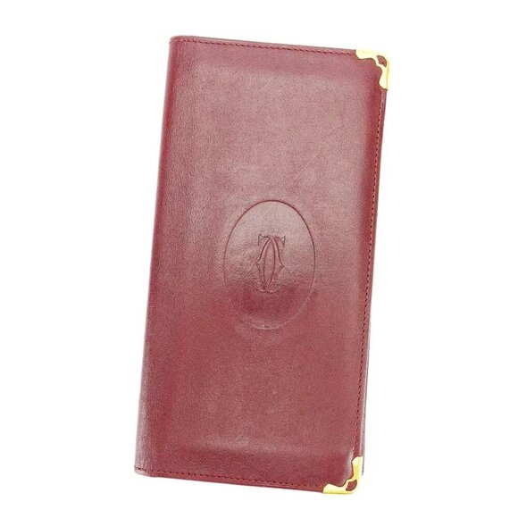 Cartier length wallet mast line Bordeaux leather Authentic used - Picture 1 of 16